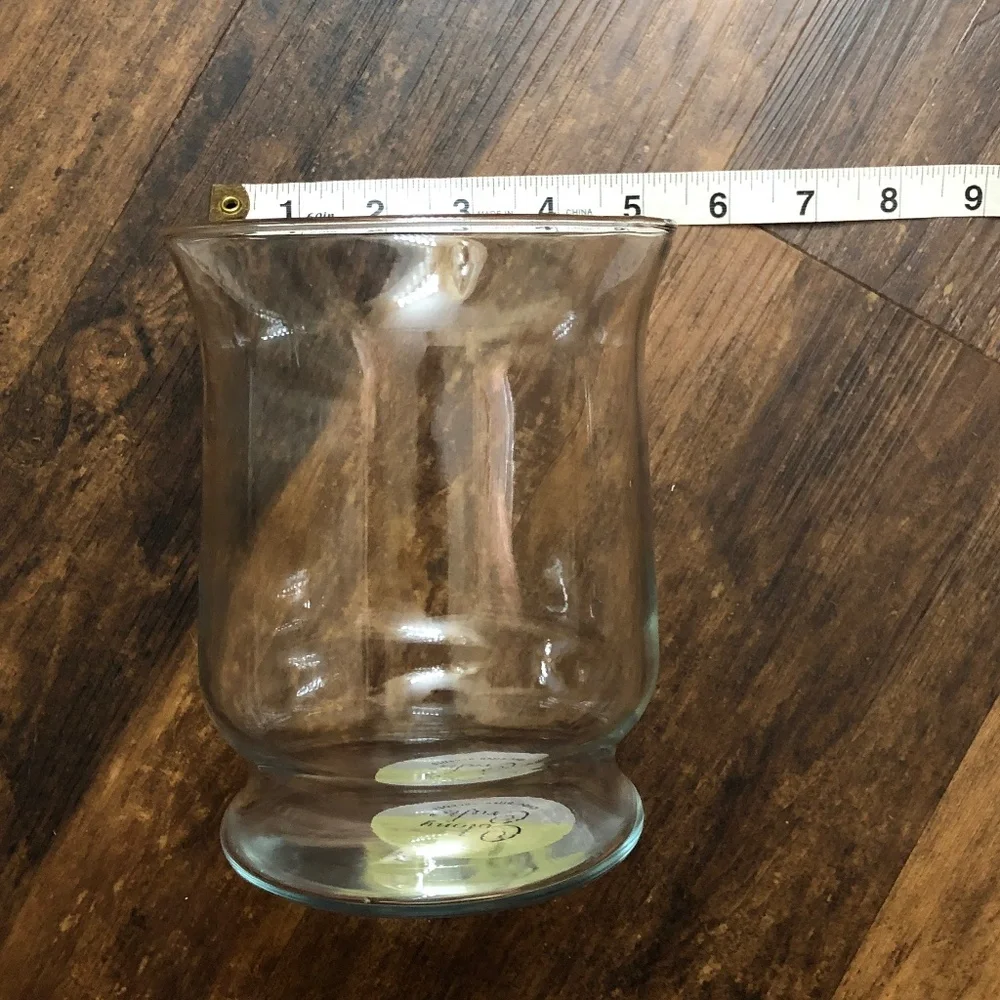 Colony Craft 6” Glass Hurricane Vase Candle Holder Clear Crystal Centerpiece NEW - Picture 5 of 8